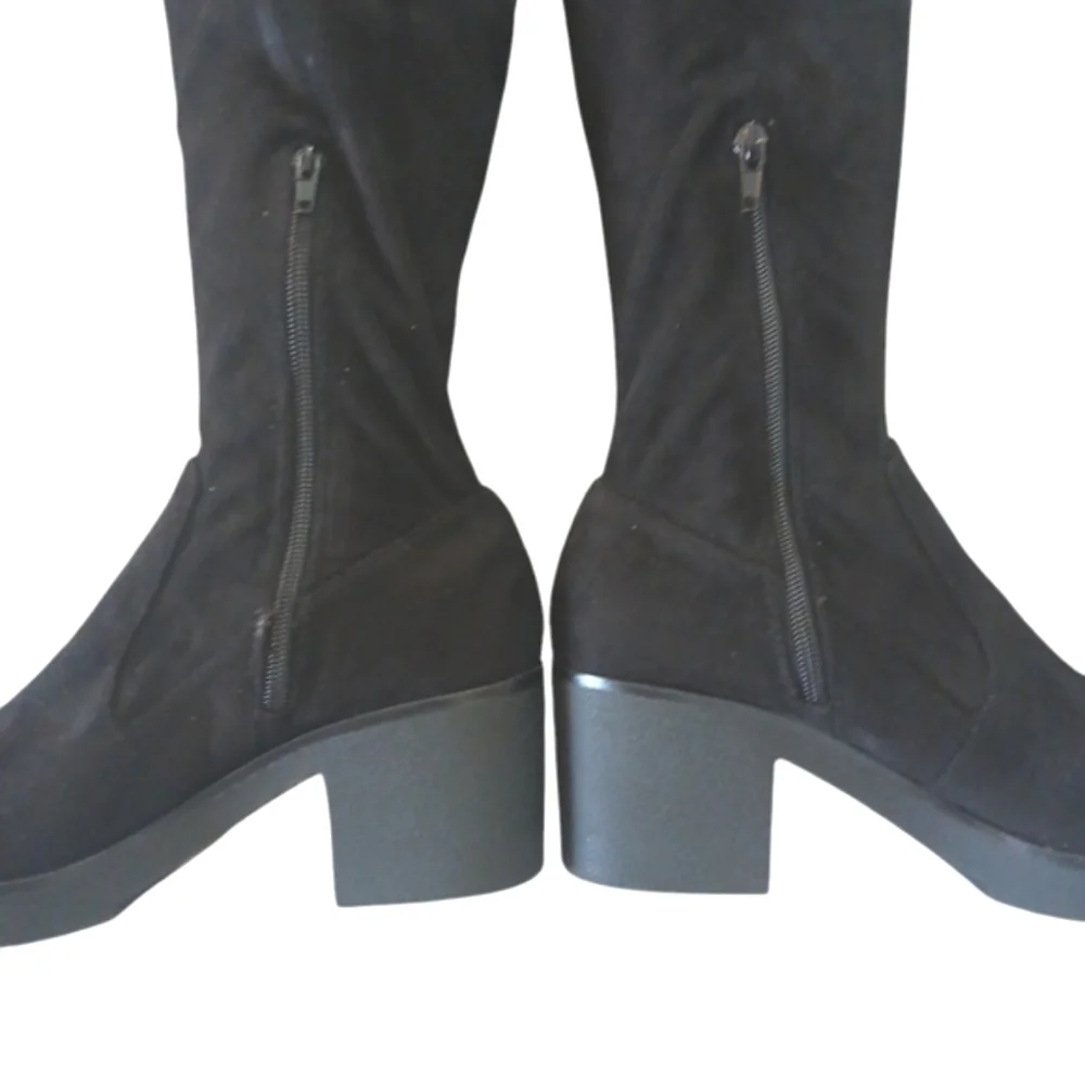 NWT Indigo Rd. Black Over the Knee Boots Wonen's Tall Block Heel Suede Boots 8.5